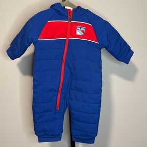NHL New York Rangers Snowsuit Baby Size 18 Months